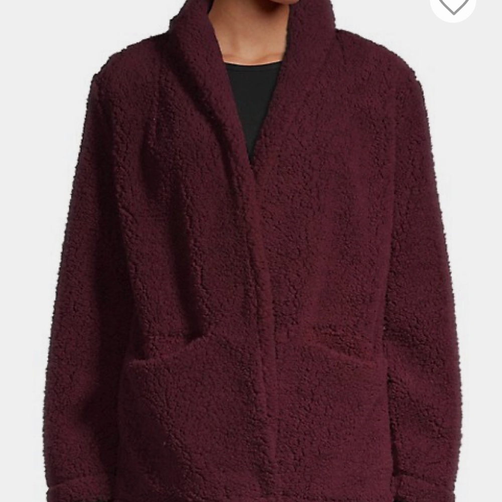 Lord and Taylor Plush Open-Front Jacket, XS